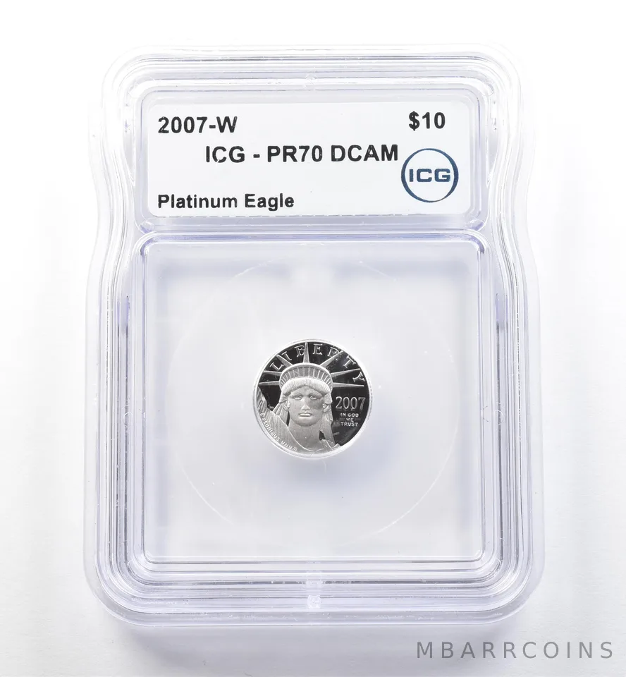 2007-W $10 American Platinum Eagle 1/10 Oz Platinum PR70 DCAM ICG