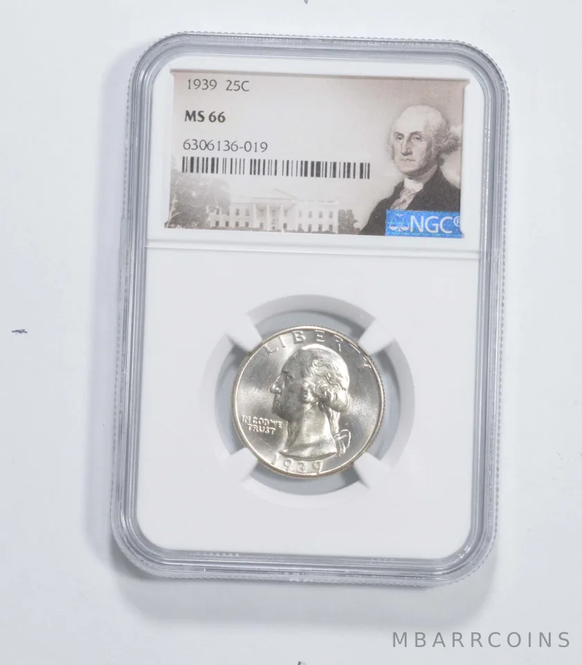 MS66 1939 Washington Quarter - Graded NGC a6909