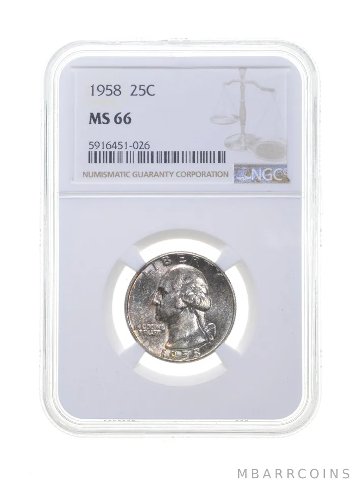 MS66 1958 Washington Quarter - Graded NGC a4409