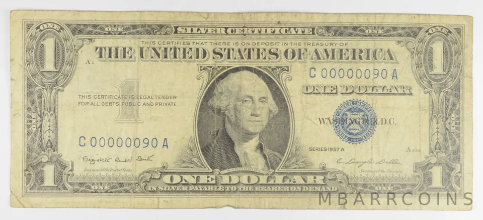 1957-A $1 United States Silver Certificate Single Digit LOW Serial Number *1110