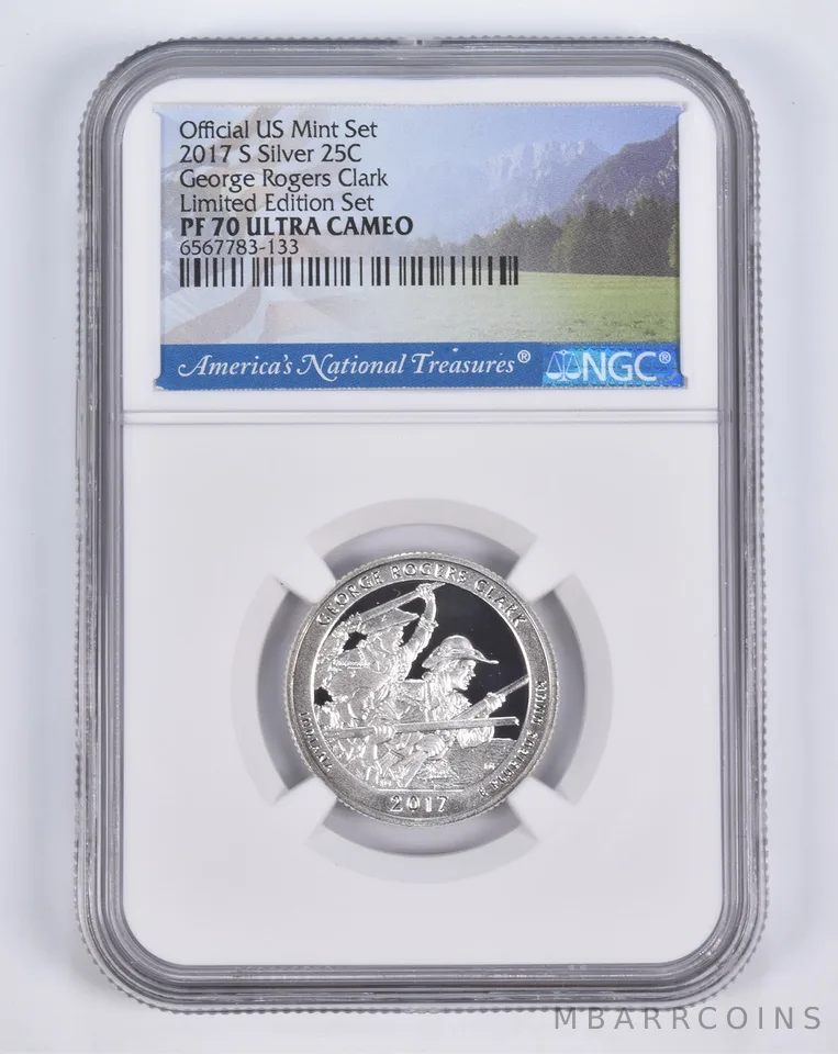 2017-S Silver PF70 ANT George Rogers Clark Quarter Limited Edition NGC