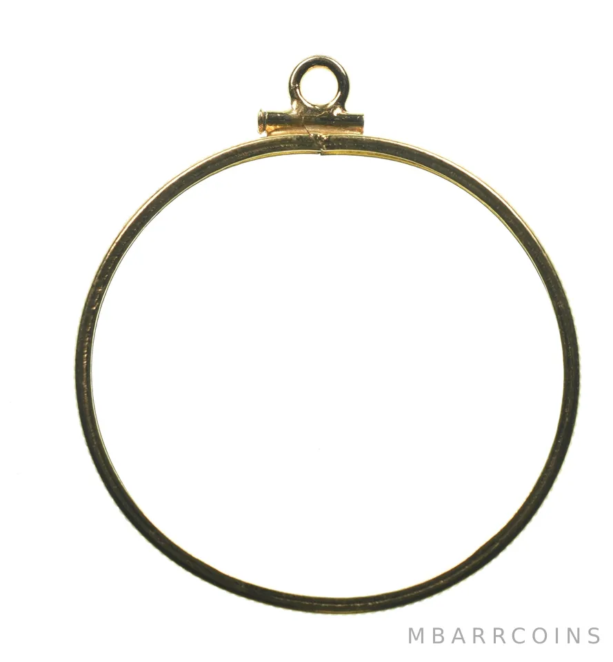 12K 32.6mm GF 1 Oz Gold Eagle Krugerrand Coin Bezel Pendant Frame Edge *1466