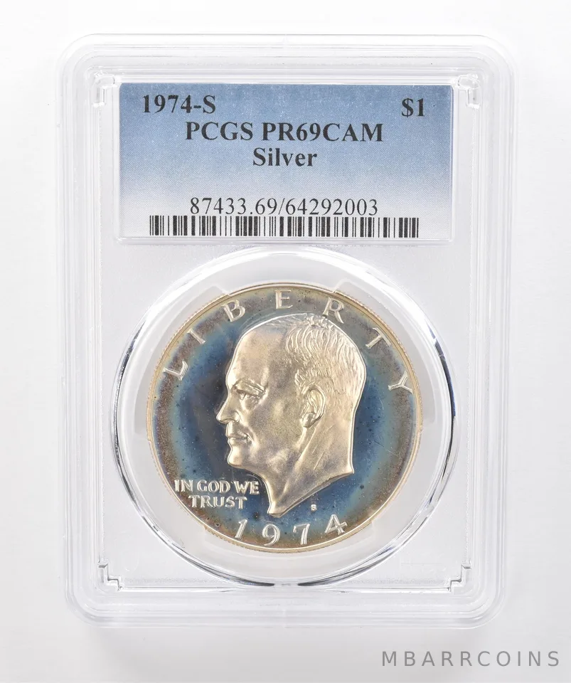 1974-S Eisenhower $1 Silver PR69 CAM PCGS Beautiful Tone *1951