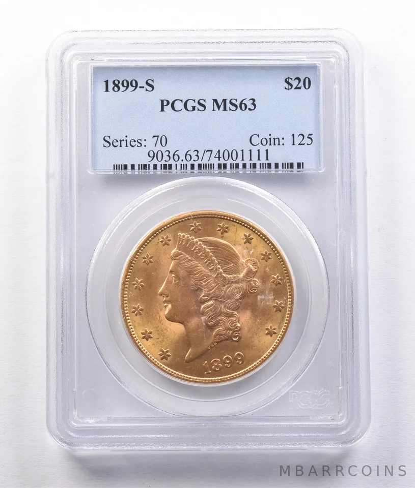 1899-S $20 Liberty Head Gold Double Eagle MS63 PCGS *2973