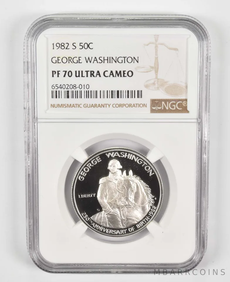 1982-S George Washington Commemorative Half Dollar PF70 NGC Brown Label