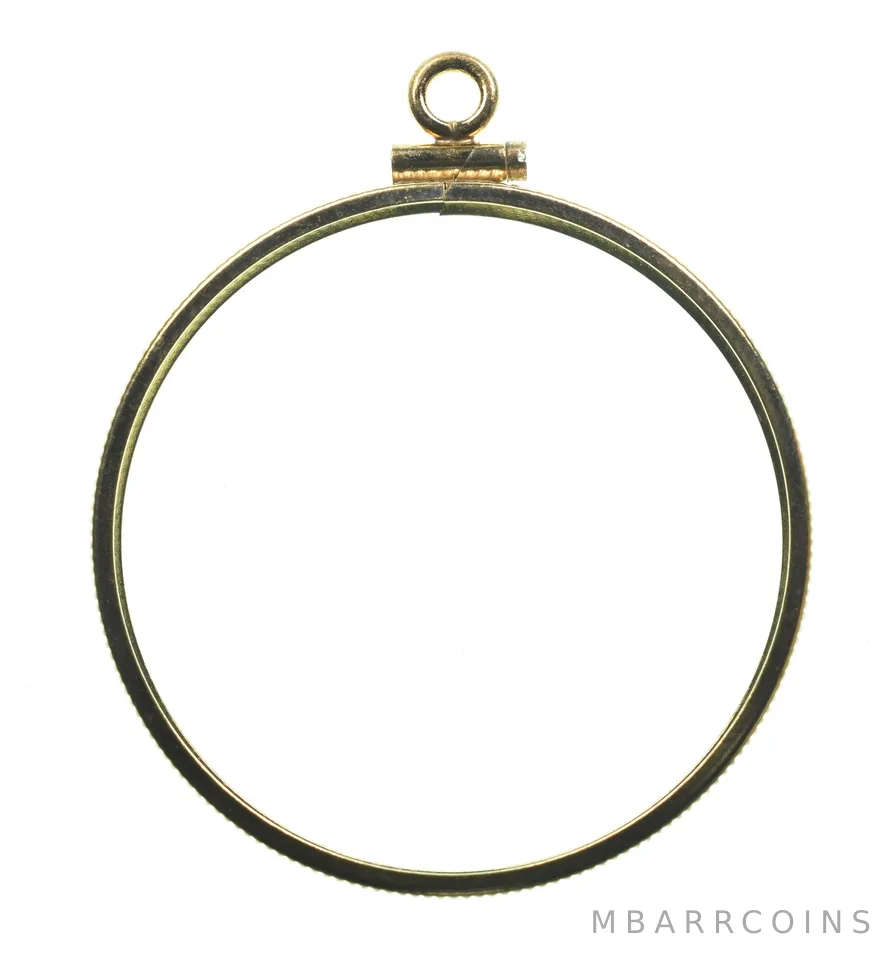 12K 32.6mm GF 1 Oz Gold Eagle Krugerrand Coin Bezel Pendant Frame Edge *1464