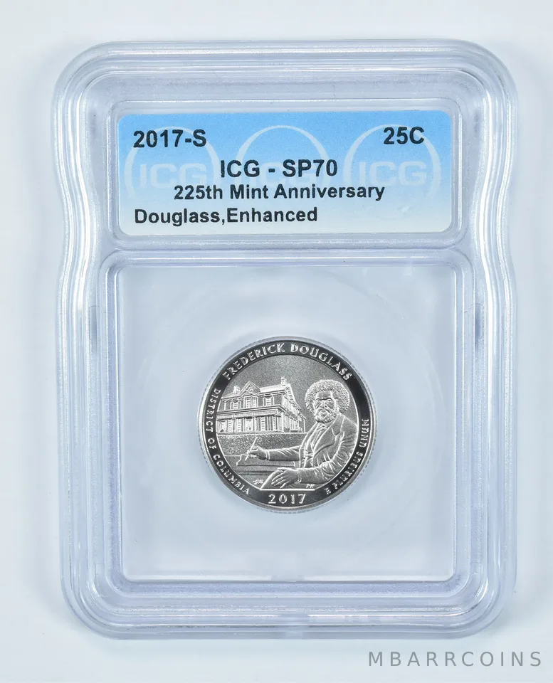 2017-S Washington Quarter Douglass 225th Mint Anniversary Enhanced SP70 ICG