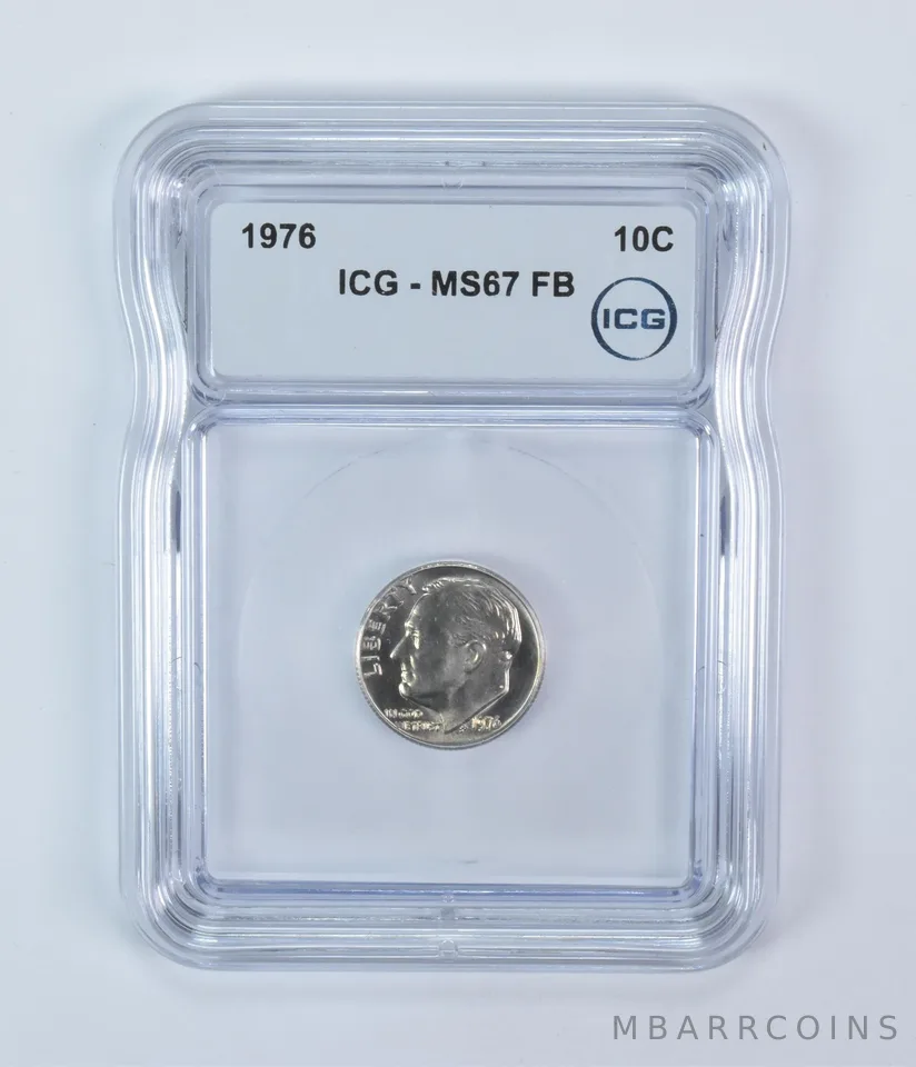 1976 Roosevelt Dime MS67 FB ICG