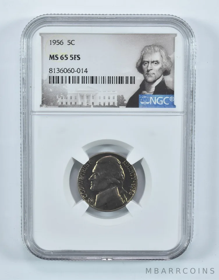 1956 Jefferson Nickel MS65 5FS NGC Special Label