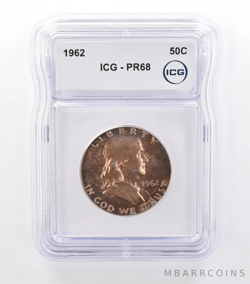 1962 Franklin Half Dollar PR68 ICG Beautiful Tone *9215