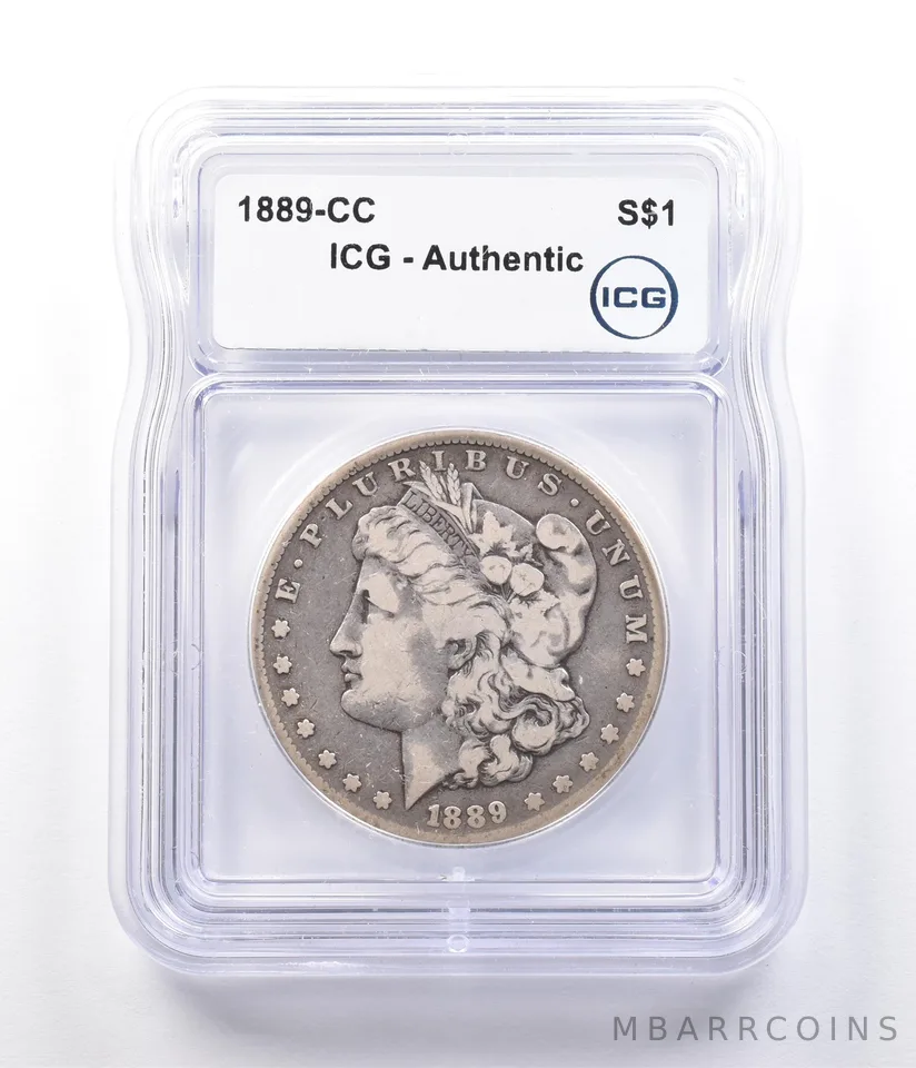 1889-CC Morgan Silver Dollar Authentic ICG a2914