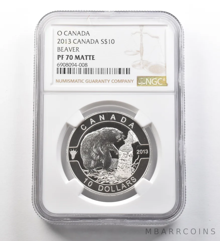 2013 Canada 10 Dollars Silver O Canada Beaver PF70 Matte NGC *8254