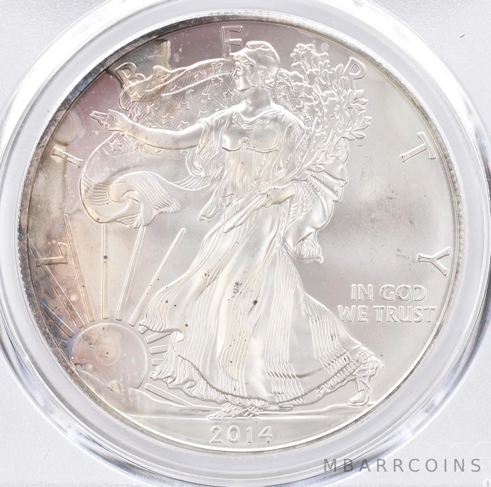 2014 American Silver Eagle MS67 PCGS Beautiful Tone *1339