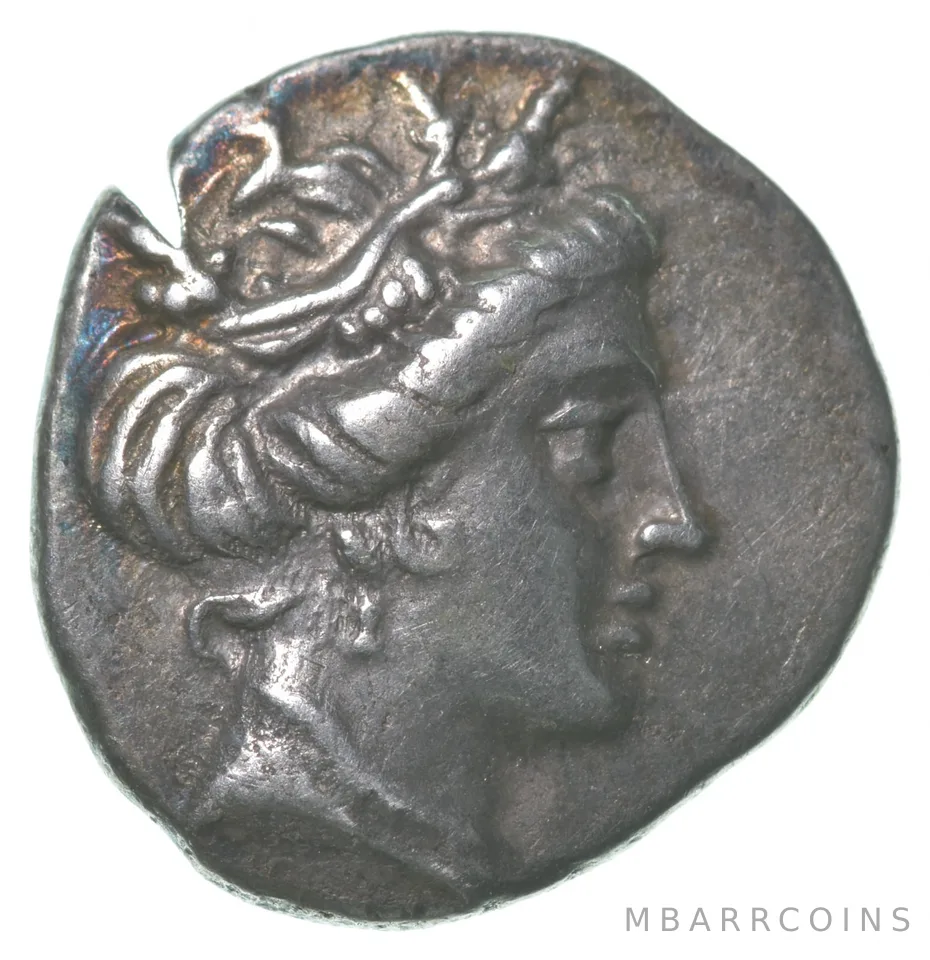 196-171 AD Ancient Roman Silver Tetrobole - Euboea - Histiaia a4984