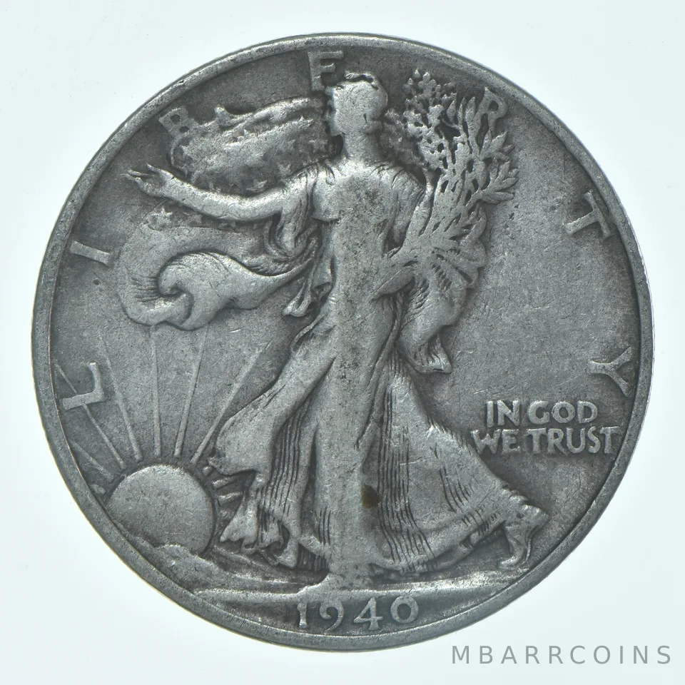 1940-S Walking Liberty Half Dollar CIRC VG+ 90% Silver