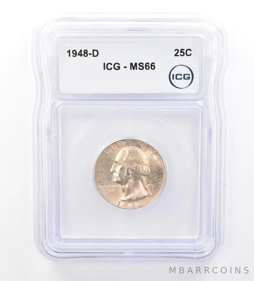 1948-D Washington Quarter MS66 ICG Beautiful Tone a1591
