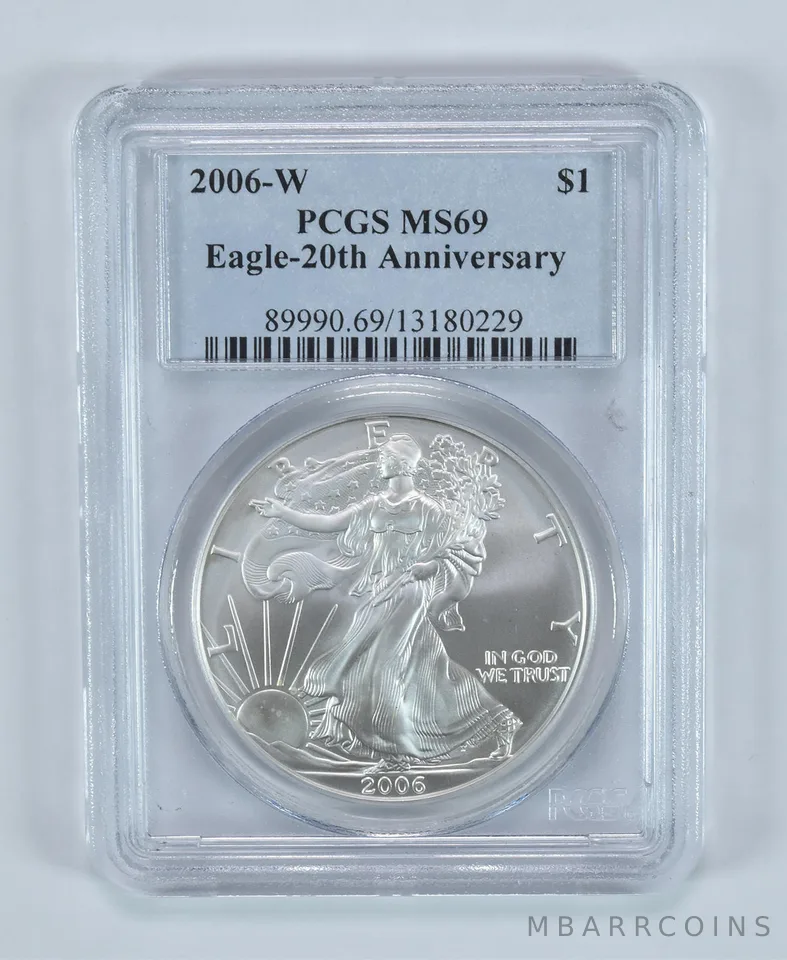 2006-W Burnished Silver Eagle MS69 PCGS Blue Label