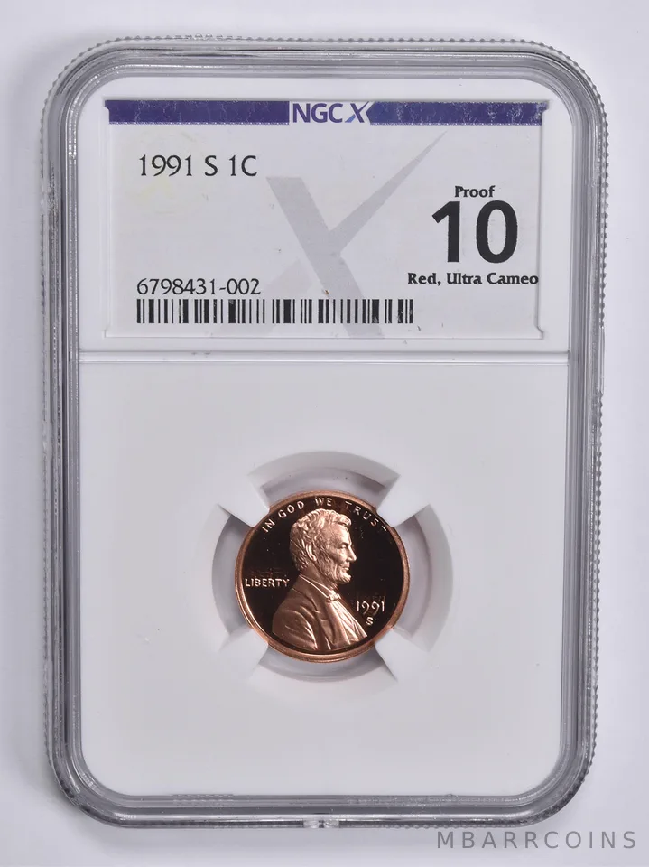 1991-S Lincoln Memorial Cent Proof 10 RD UCAM NGC X NGCX