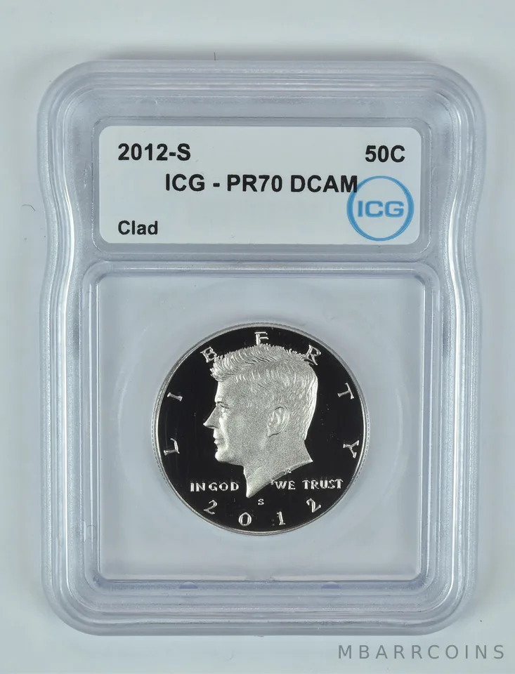 2012-S Kennedy Half Dollar CLAD PR70 DCAM ICG