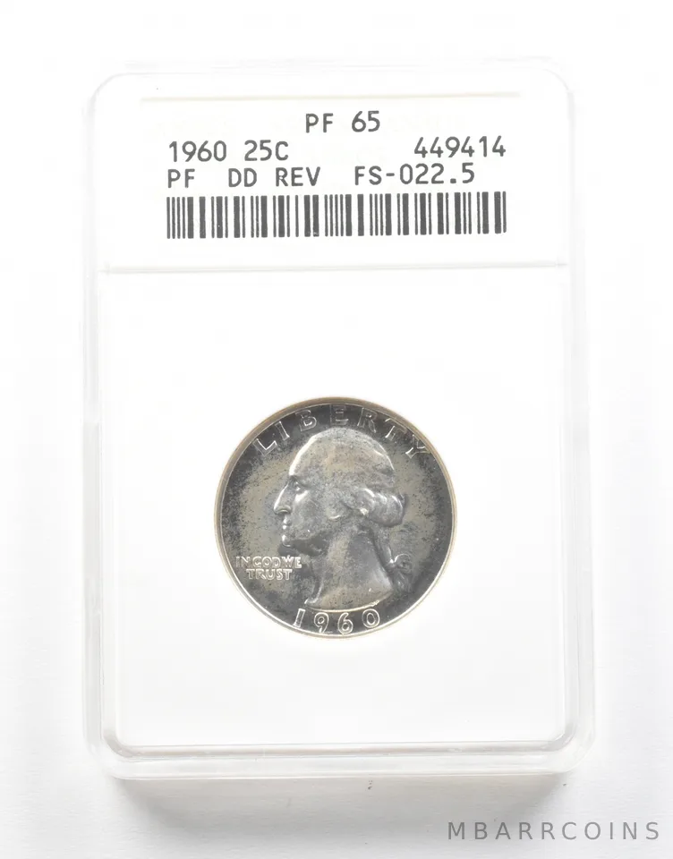 1960 Washington Quarter DDR FS-022.5 PF65 ANACS *2104