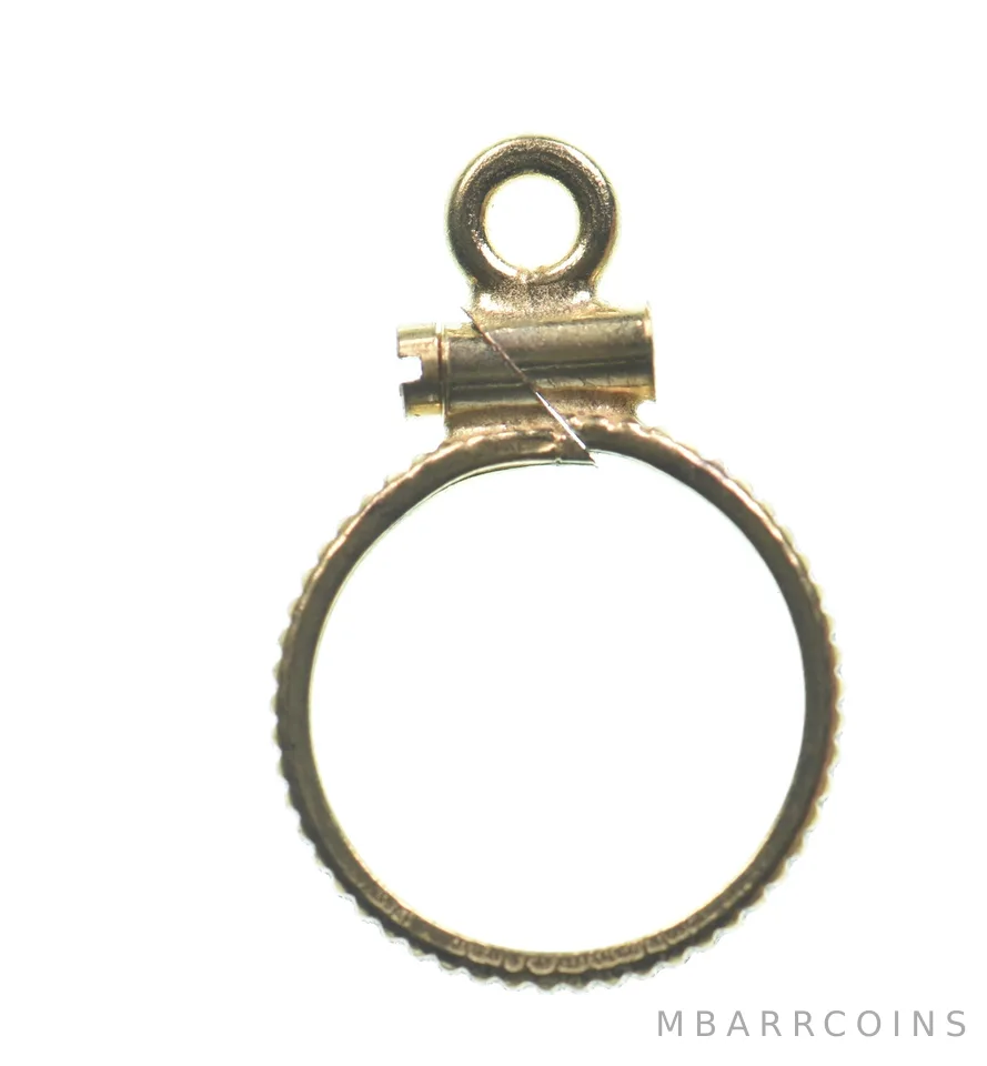 12K 10mm Gold Filled Token Coin Bezel Pendant Frame Edge *1419