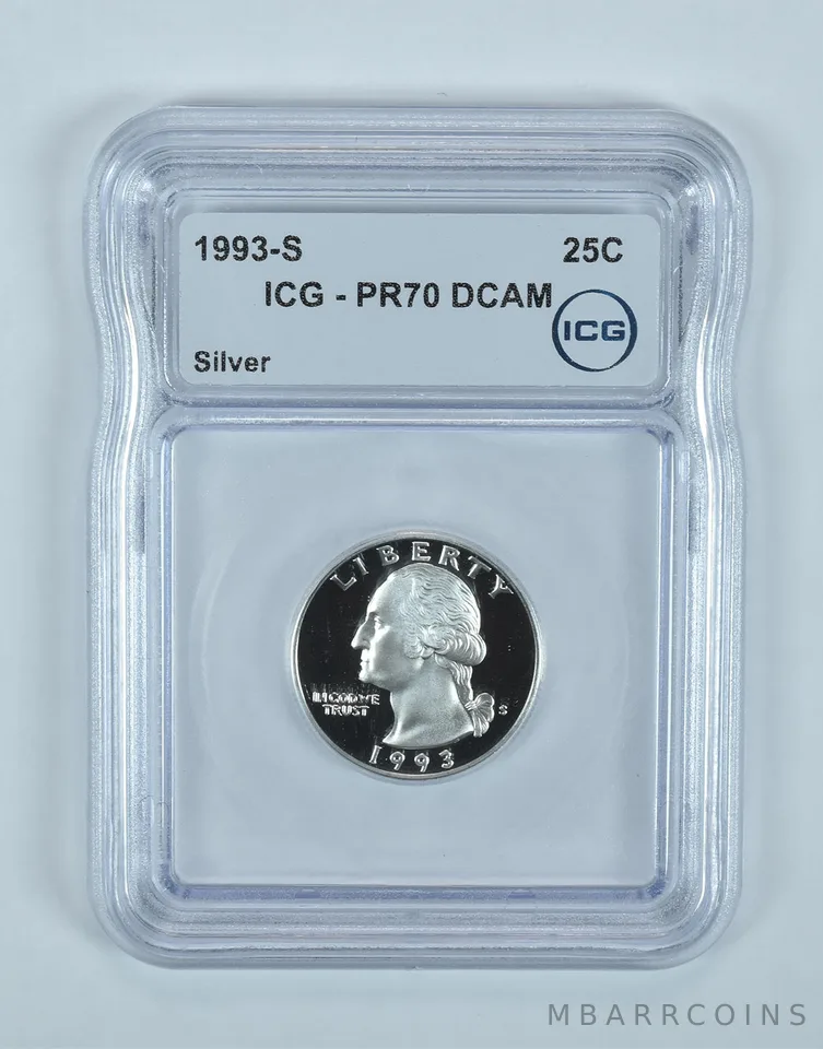 1993-S Washington Quarter Silver PR70 DCAM ICG
