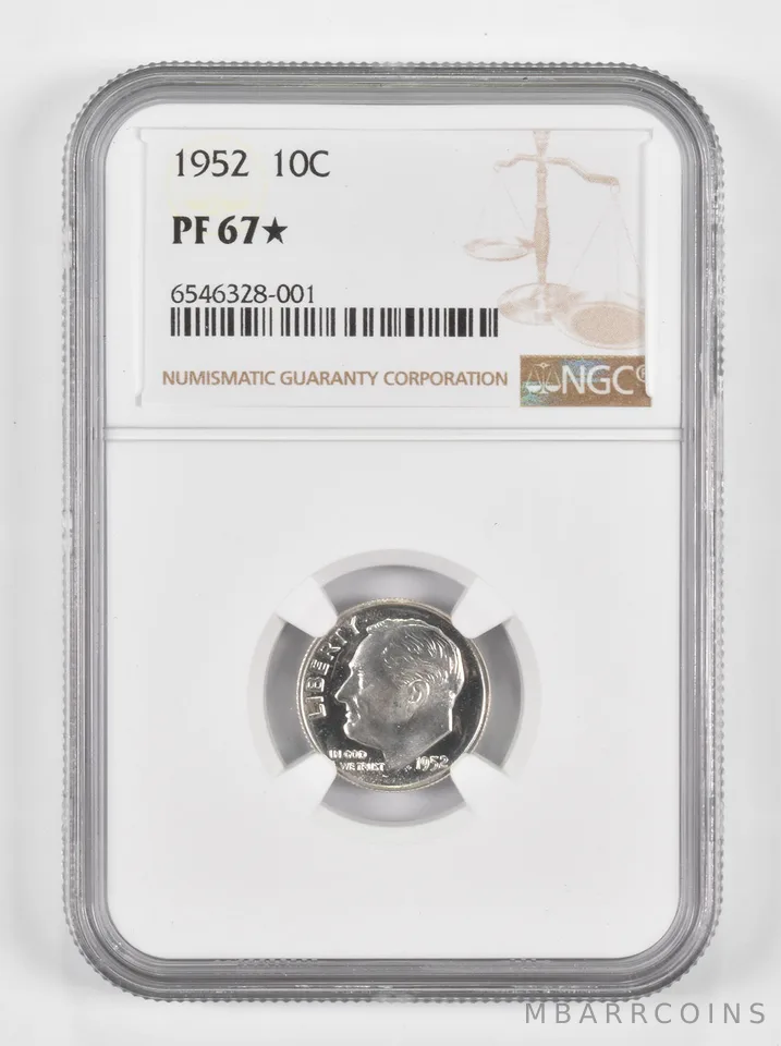 PF67* 1952 Roosevelt Dime NGC a1284