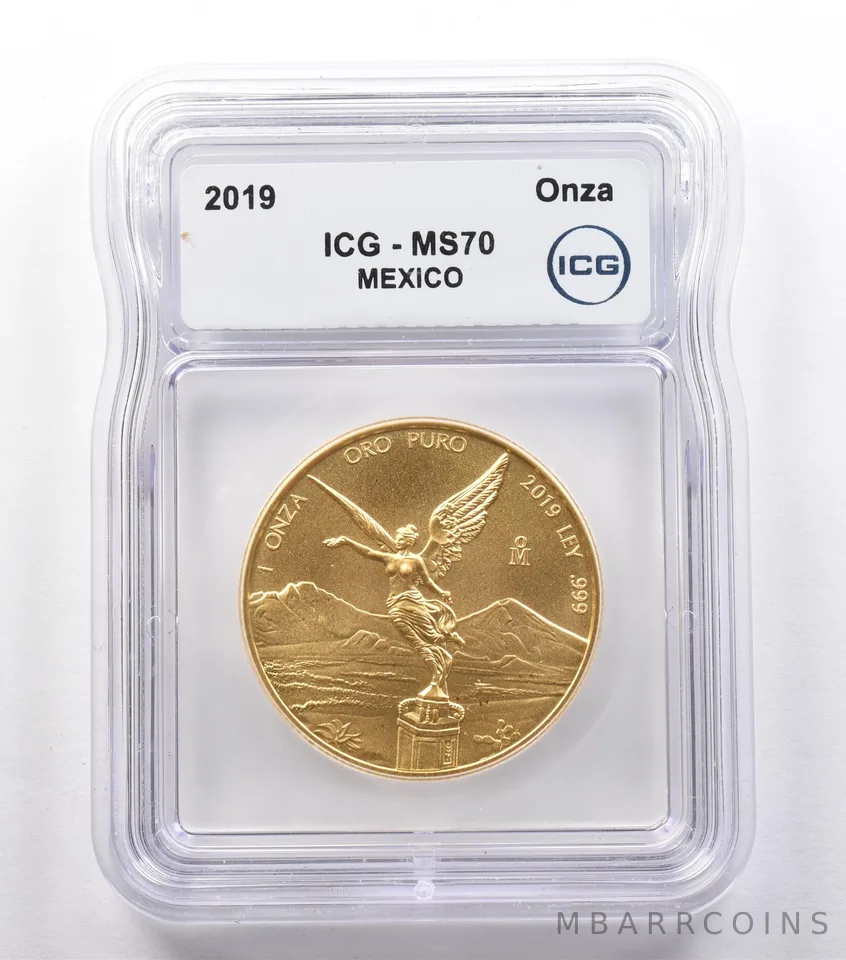 2019 Mo Mexico 1 Onza Gold Libertad MS70 ICG a2556