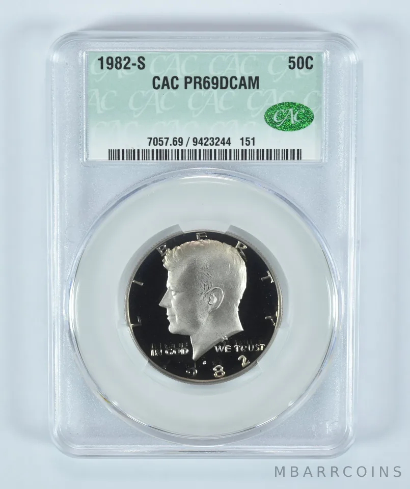 1982-S Kennedy Half Dollar PR69 DCAM CAC CACg