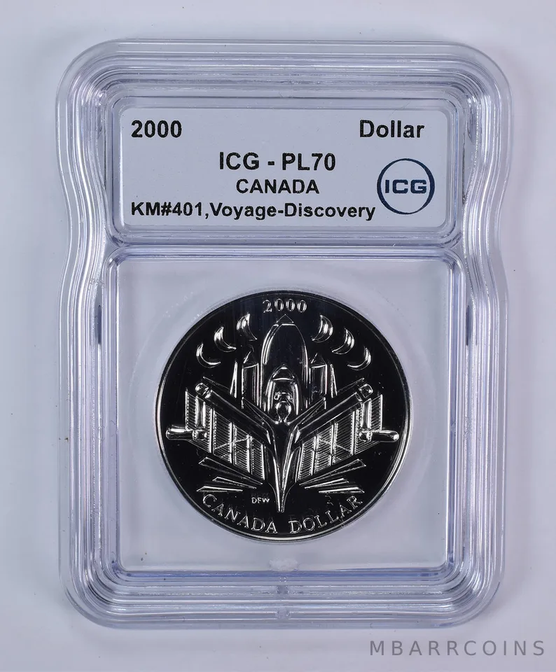 2000 Canada 1 Dollar Voyage Discovery KM#401 PL70 ICG