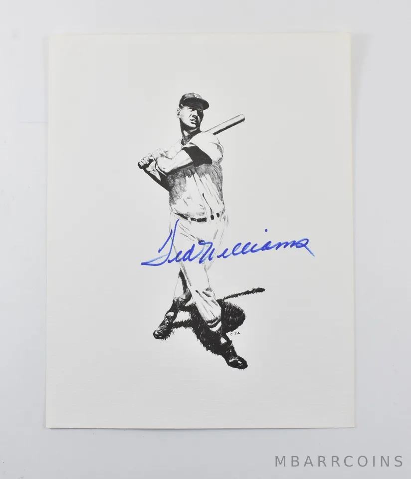 Ted Williams Signed Sketch SGC Authentic a4012