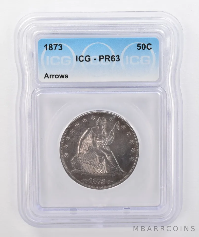 1873 Seated Liberty Half Dollar Arrows PR63 ICG a0253