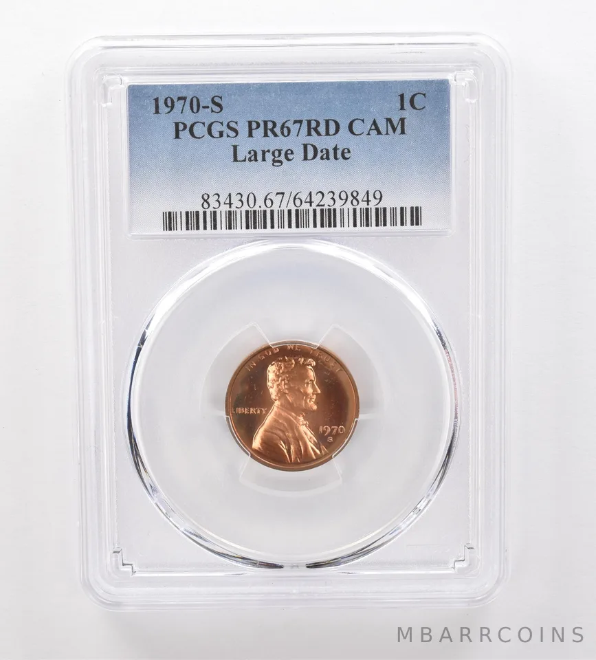 1970-S Lincoln Memorial Cent Large Date PR67 RD CAM PCGS Beautiful Tone *2085