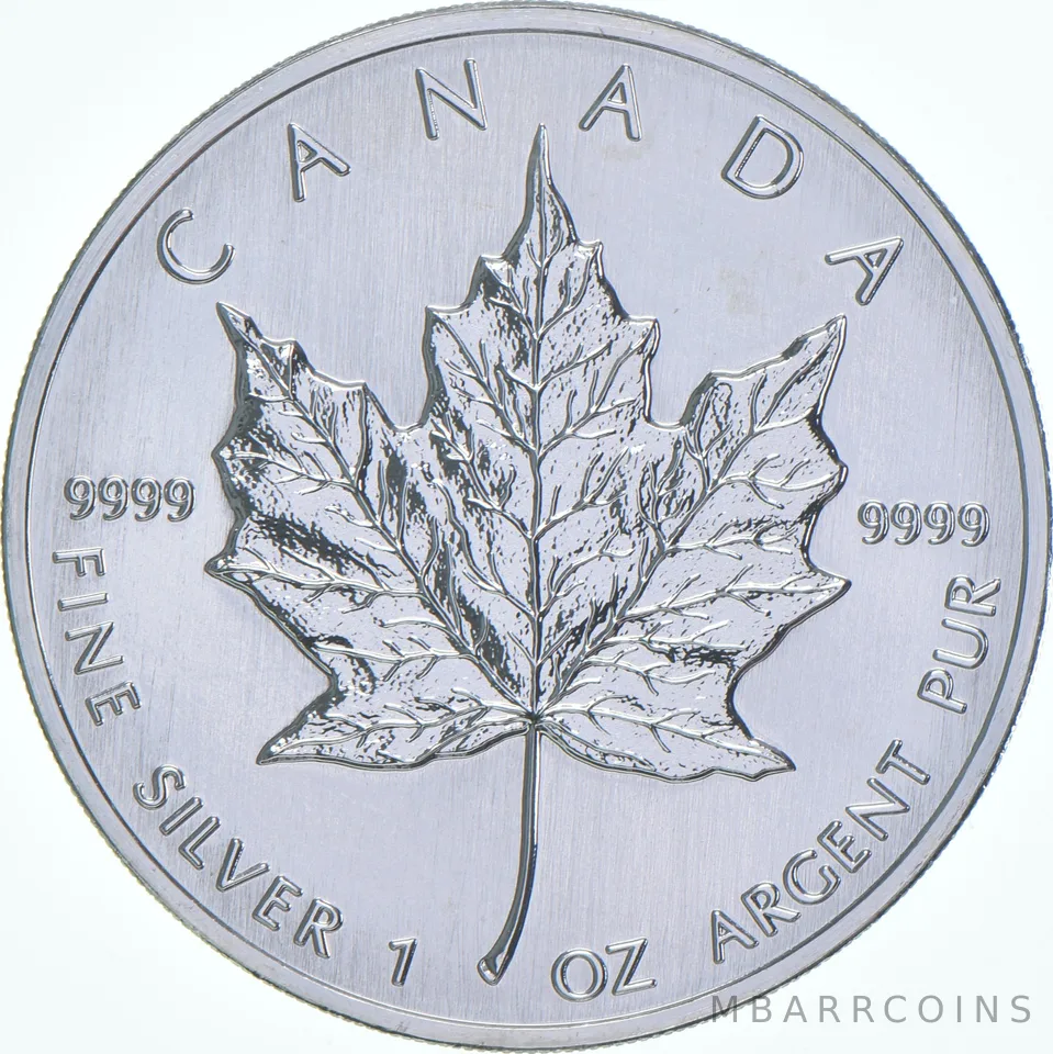 1991 Canada 5 Dollars Silver Maple Leaf 1 Oz Silver BU