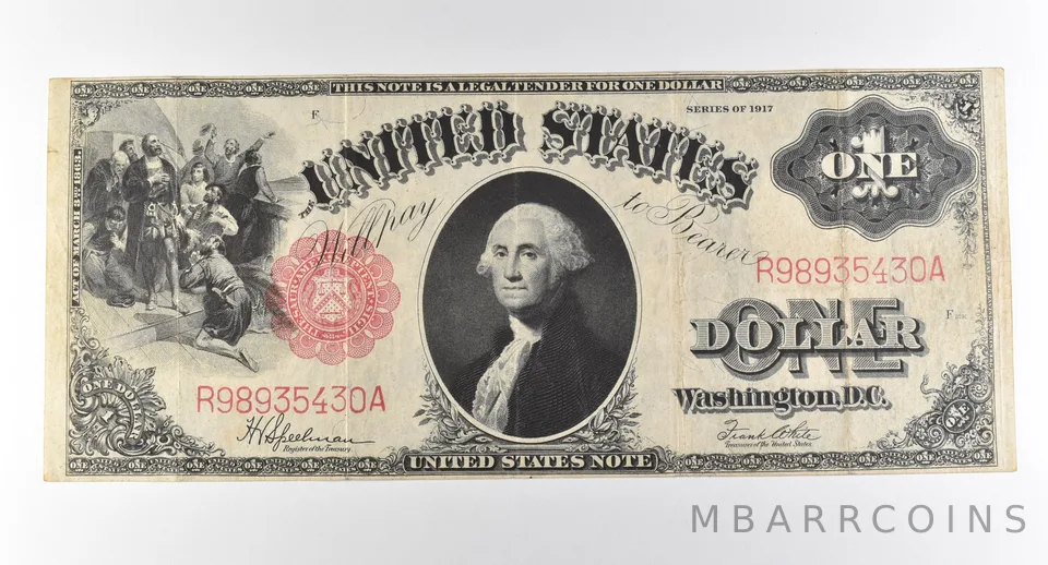 1917 $1 Legal Tender Large Note Red Seal *2883