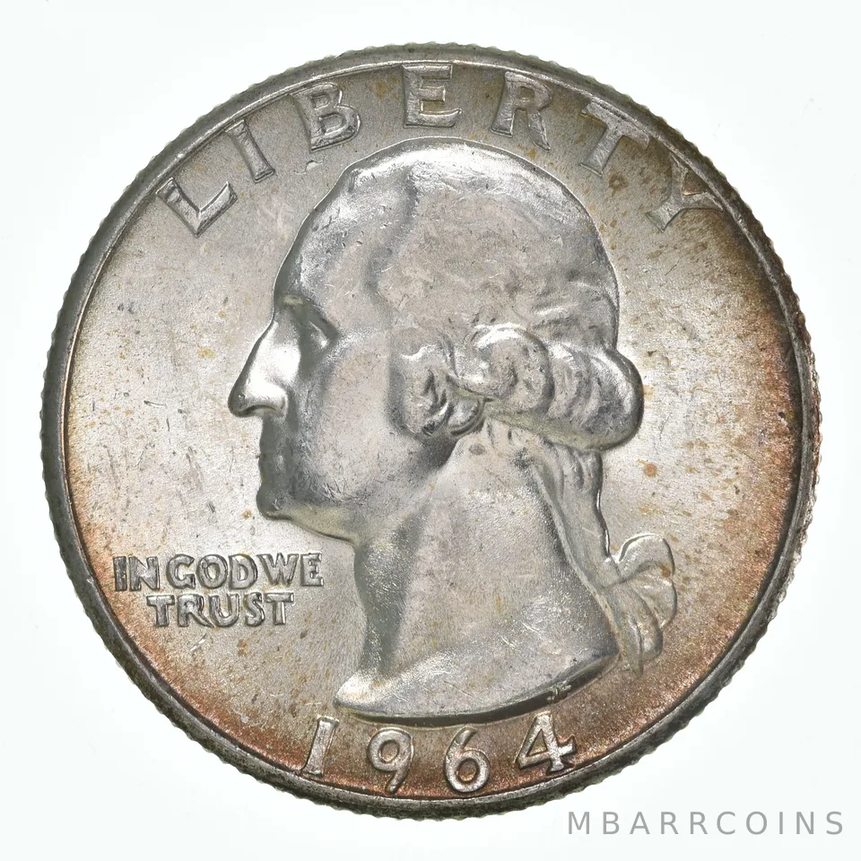 1964 Washington Quarter Insane TONE - Great Colors *5308
