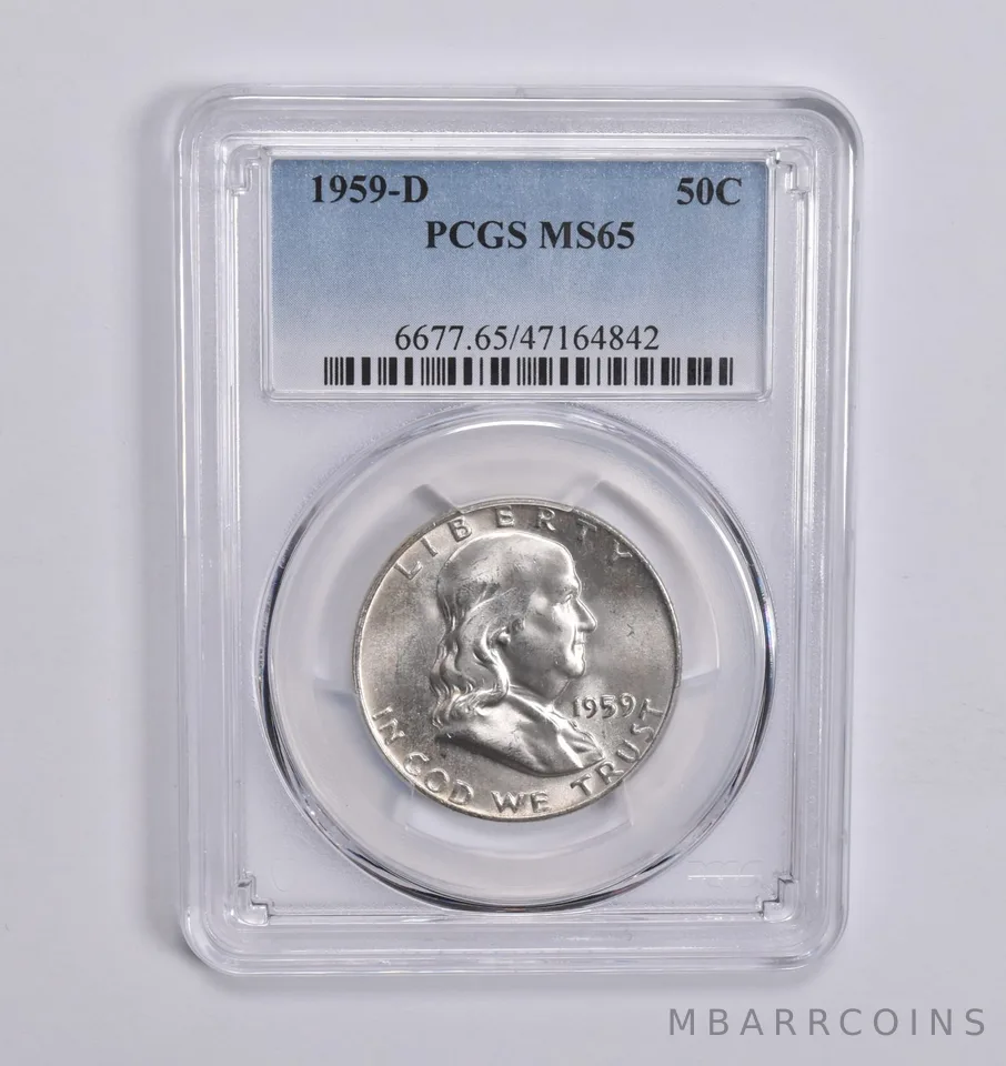 1959-D Franklin Half Dollar MS65 PCGS Blue Label