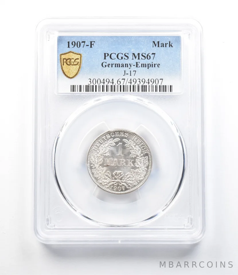 1907-F Germany Empire Mark J-17 MS67 PCGS a4272