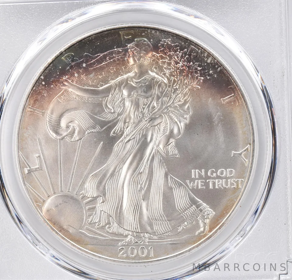 2001 American Silver Eagle MS69 PCGS Beautiful Tone *1125