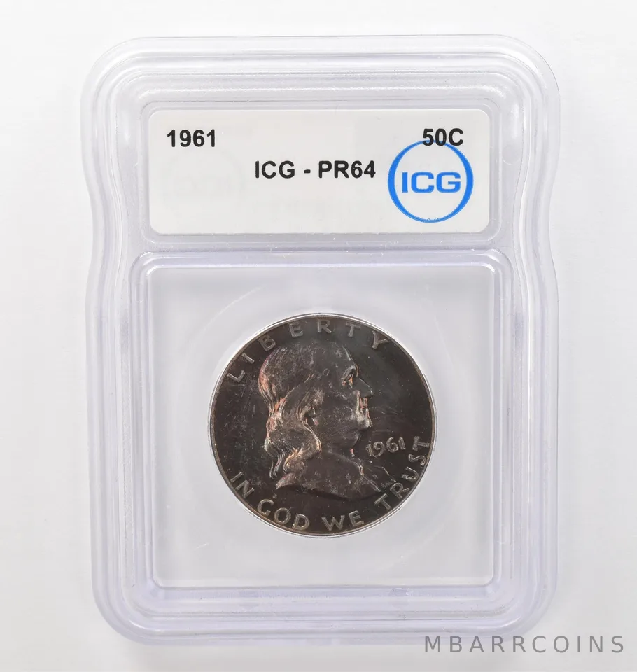 1961 Franklin Half Dollar PR64 ICG Beautiful Tone *2462