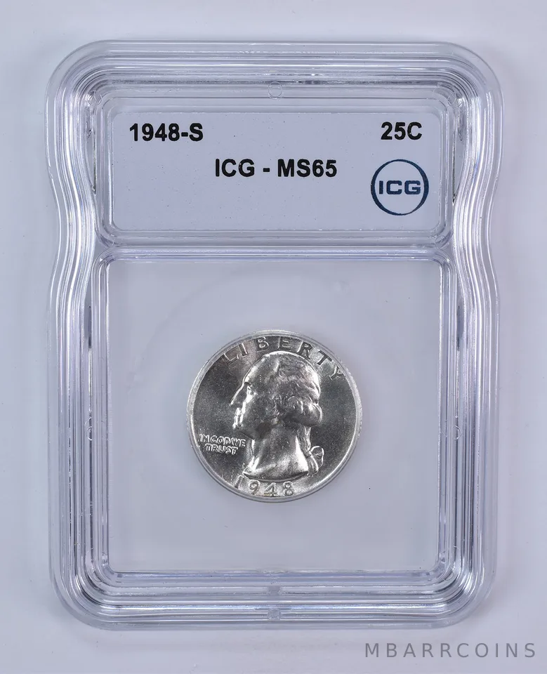 1948-S Washington Quarter MS65 ICG