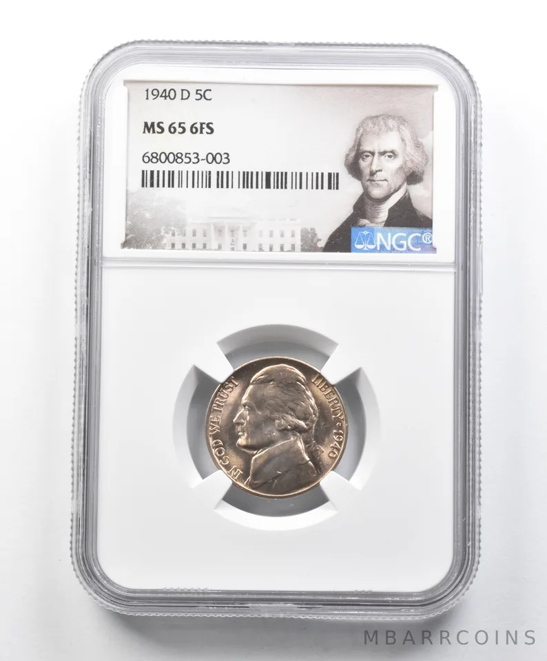 MS65 6FS 1940-D Jefferson Nickel NGC *1615