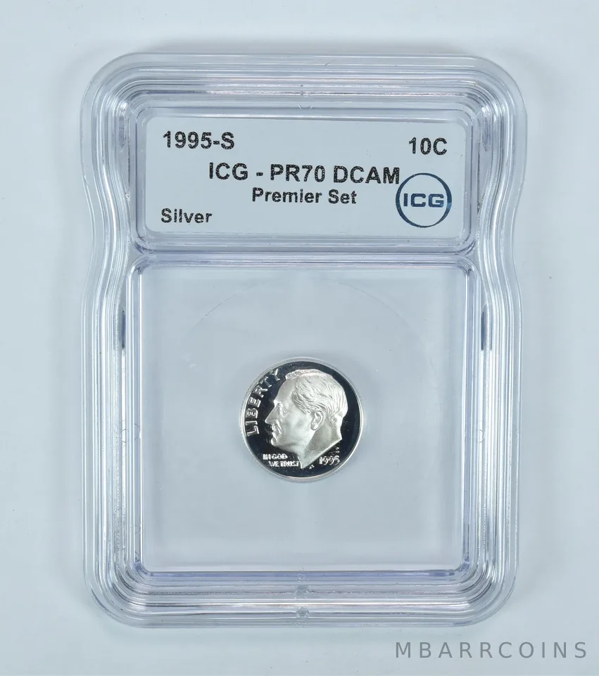 1995-S Roosevelt Dime Silver Premier Set PR70 DCAM ICG
