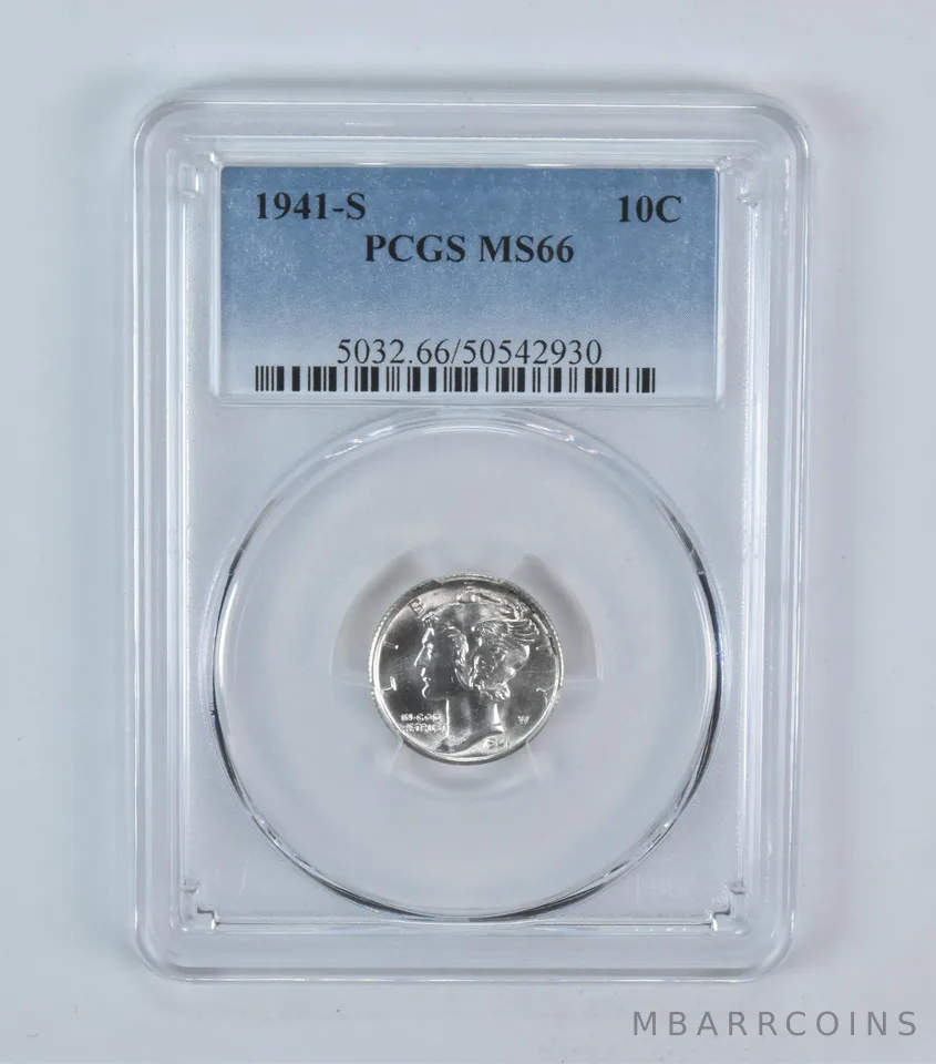 1941-S Mercury Dime MS66 PCGS Blue Label