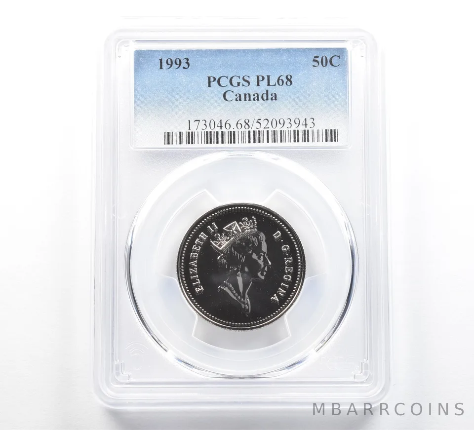 1993 Canada 50 Cents PL68 PCGS Blue Label
