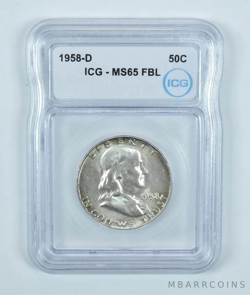 1958-D Franklin Half Dollar MS65 FBL ICG
