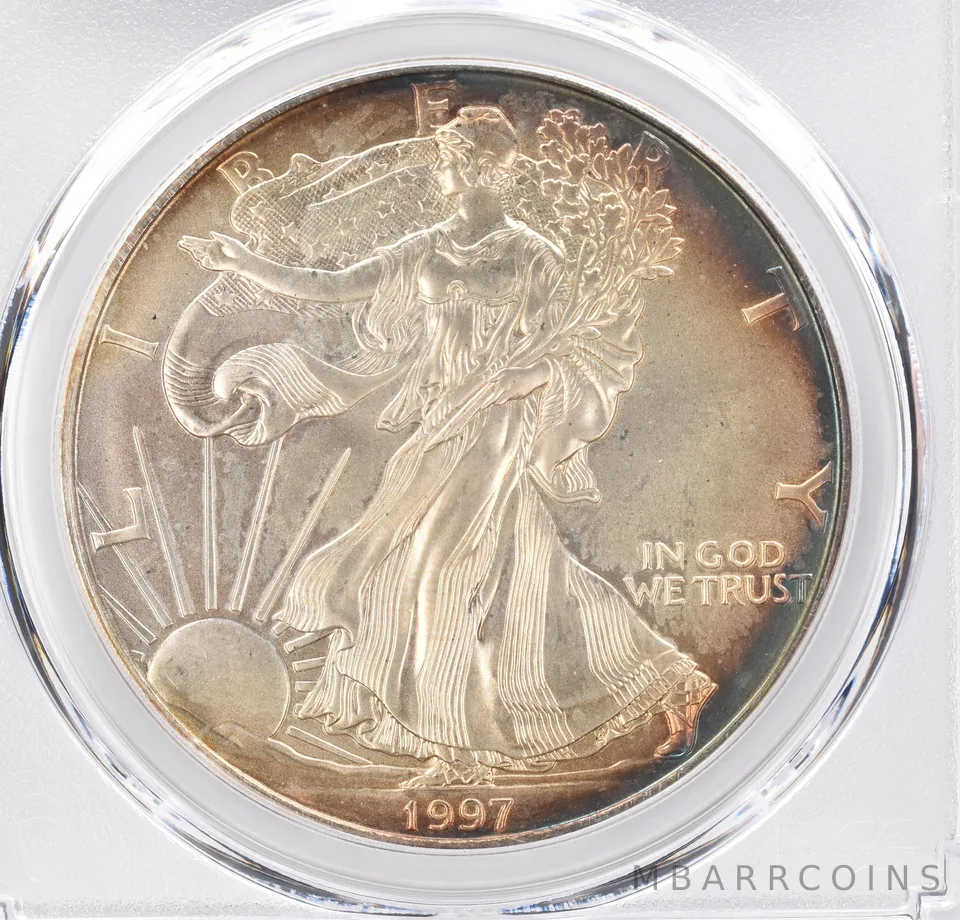 1997 American Silver Eagle MS68 PCGS Beautiful Tone *1157