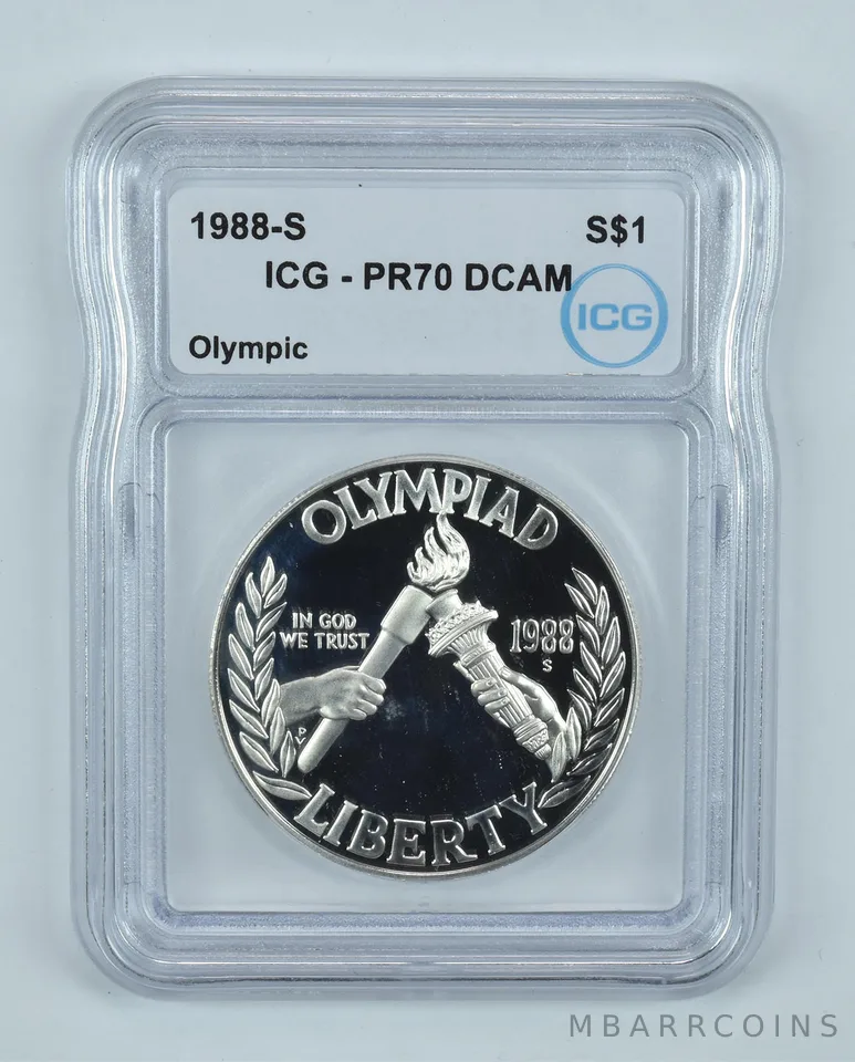 1988-S Olympic Torches Commemorative Silver Dollar PR70 DCAM ICG