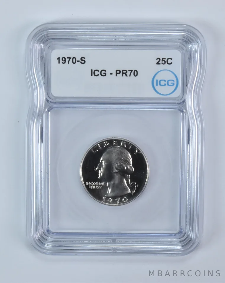 1970-S Washington Quarter PR70 ICG