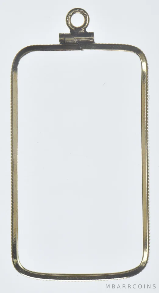 12K 41mm Gold Filled 1 Oz Gold Bar Bezel Pendant Frame Edge *1068